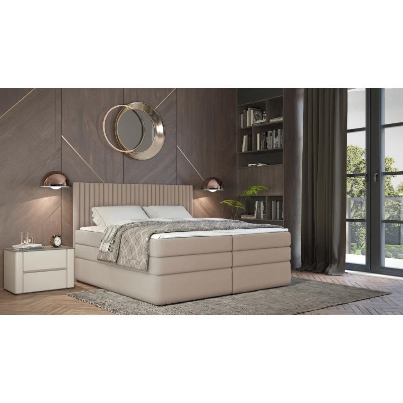 Boxspringbett 180x200 LUMIRA 1 - beige + GRATIS Matratzenauflage