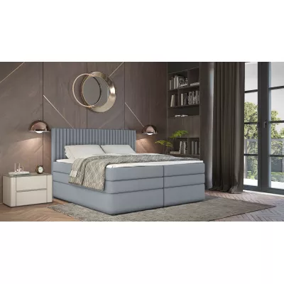Boxspringbett 160x200 LUMIRA 2 - Hellgrau + GRATIS Matratzenauflage