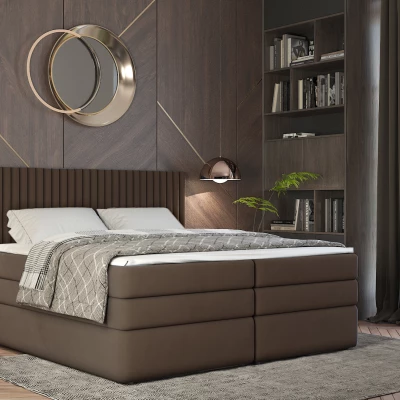 Boxspringbett 180x200 LUMIRA 2 - braun + GRATIS Matratzenauflage