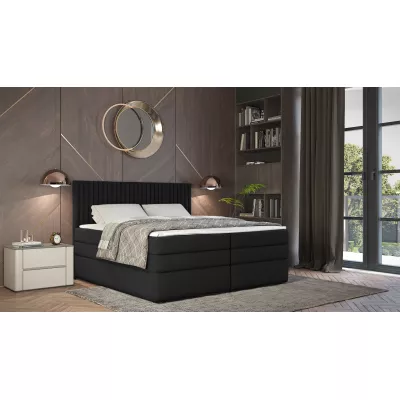 Boxspringbett 180x200 LUMIRA 1 - schwarz + GRATIS Matratzenauflage