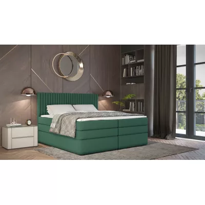 Boxspringbett 180x200 LUMIRA 2 - grün + GRATIS Matratzenauflage