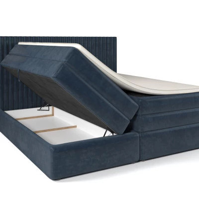Boxspringbett 140x200 LUMIRA 1 - grau + GRATIS Matratzenauflage