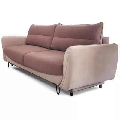 Schlafsofa fürs Wohnzimmer AISLIN – Dunkelrosa/Hellbeige
