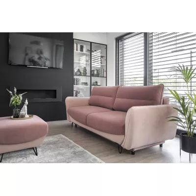 Schlafsofa fürs Wohnzimmer AISLIN – Dunkelrosa/Hellbeige