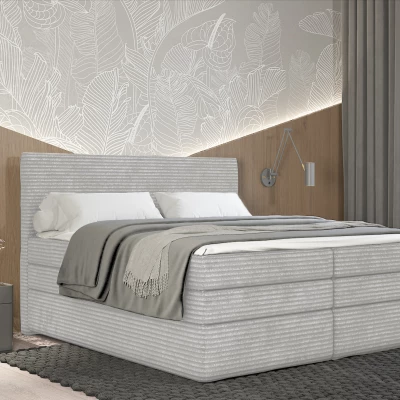 Amerikanisches Bett 160x200 CALVIA 2 - Hellgrau + GRATIS Matratzenauflage