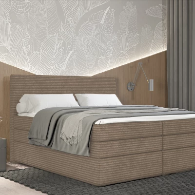 Amerikanisches Bett 180x200 CALVIA 2 - Beige + GRATIS Matratzenauflage