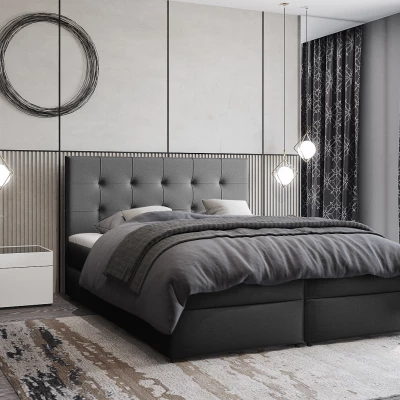 Amerikanisches Bett 140x200 ALBERA 2 - schwarz