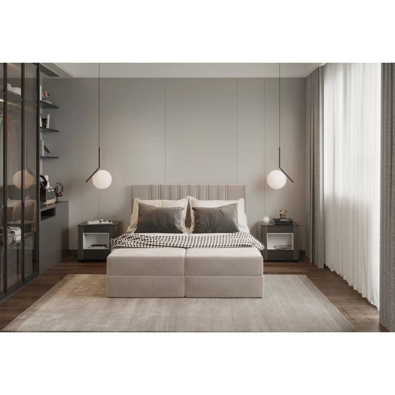 Amerikanisches Bett 140x200 TORINA 2 - beige
