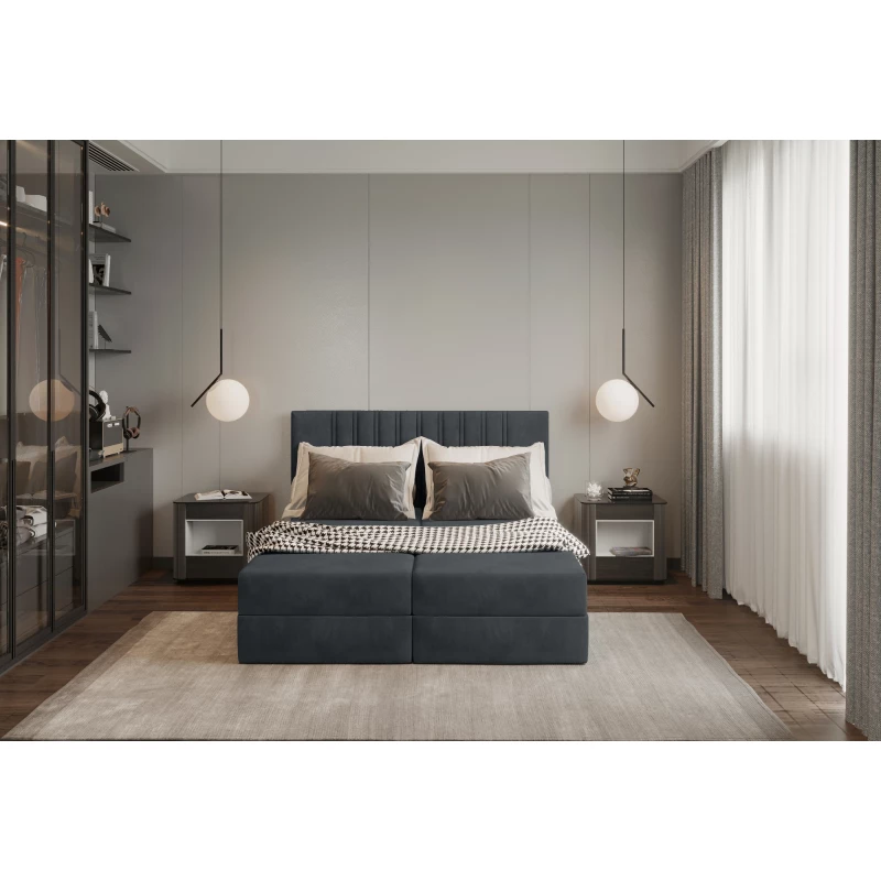 Amerikanisches Bett 140x200 TORINA 1 - grau