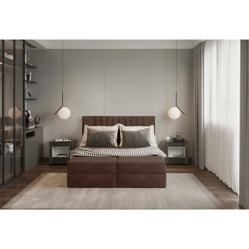 Amerikanisches Bett 140x200 TORINA 2 - braun