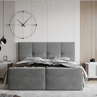 Boxspringbett 140x200 MOSELA 2 - hellgrau
