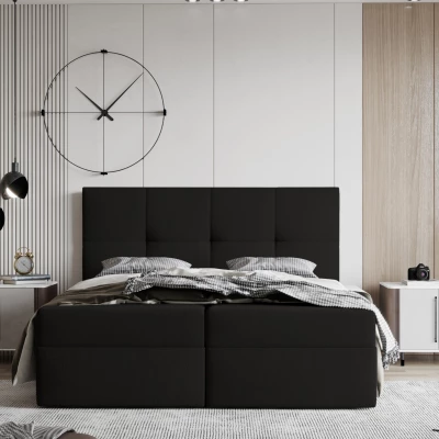 Boxspringbett 140x200 MOSELA 1 - schwarz