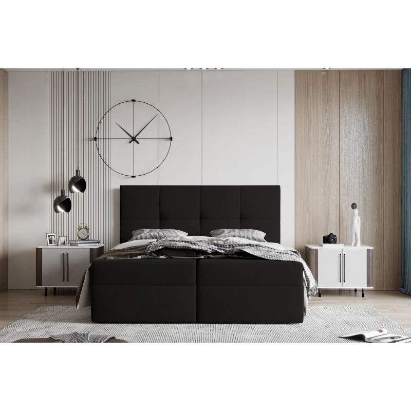 Boxspringbett 160x200 MOSELA 2 - schwarz