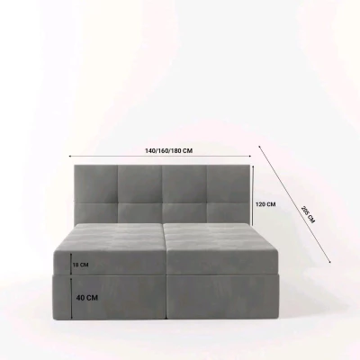 Boxspringbett 180x200 MOSELA 2 - schwarz