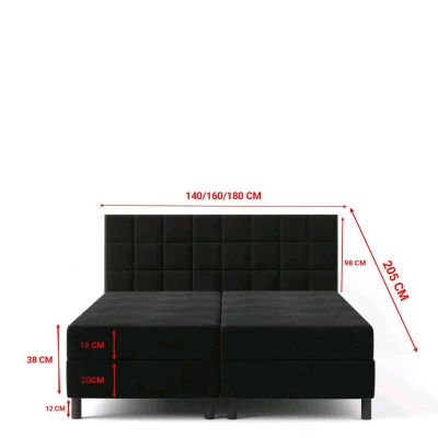 Hotelbett 140x200 BRUMA 2 - dunkelgrau