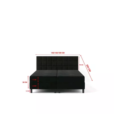 Hotelbett 180x200 BRUMA 1 - schwarz