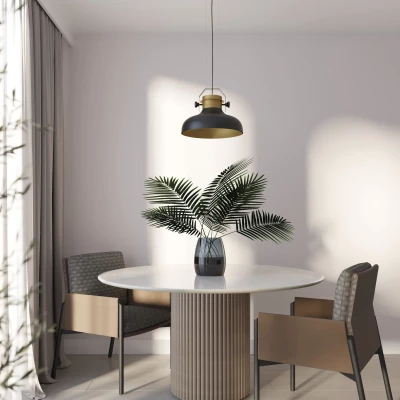 Moderne Pendelleuchte STEALLE – Schwarz/Gold
