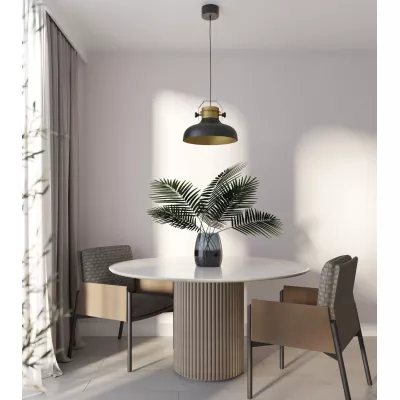 Moderne Pendelleuchte STEALLE – Schwarz/Gold