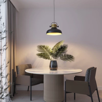 Moderne Pendelleuchte STEALLE – Schwarz/Gold