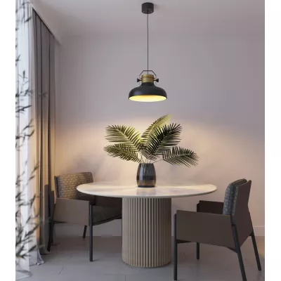 Moderne Pendelleuchte STEALLE – Schwarz/Gold