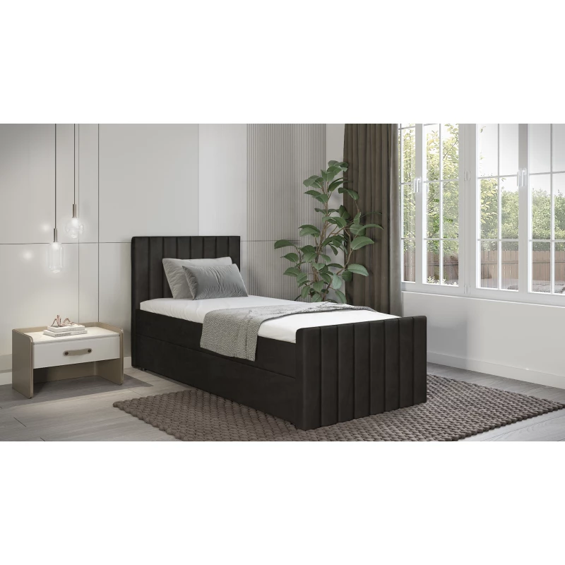 Boxspringbett Einzelbett 100x200 VANTARA 2 - schwarz