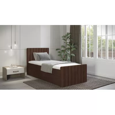 Boxspringbett Einzelbett 100x200 VANTARA 2 - dunkelbraun