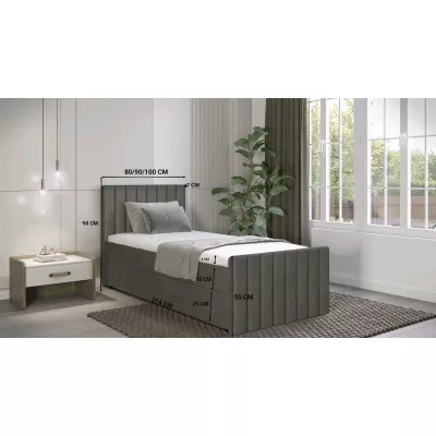 Boxspringbett Einzelbett 100x200 VANTARA 2 - dunkelbraun