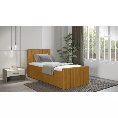 Boxspringbett Einzelbett 80x200 VANTARA 1 - Senfgelb