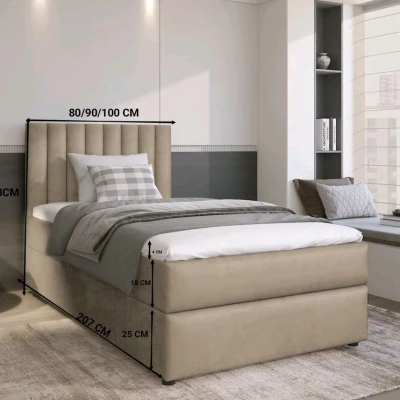 Amerikanisches Einzelbett 90x200 KAIVA 2 - blau