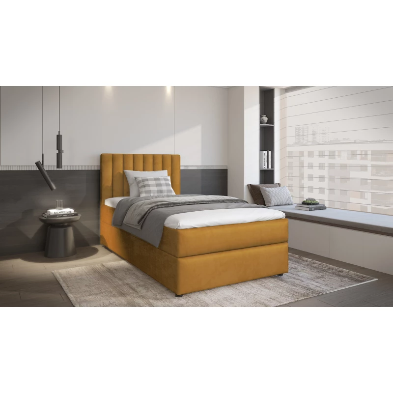 Amerikanisches Einzelbett 90x200 KAIVA 1 - Senfgelb