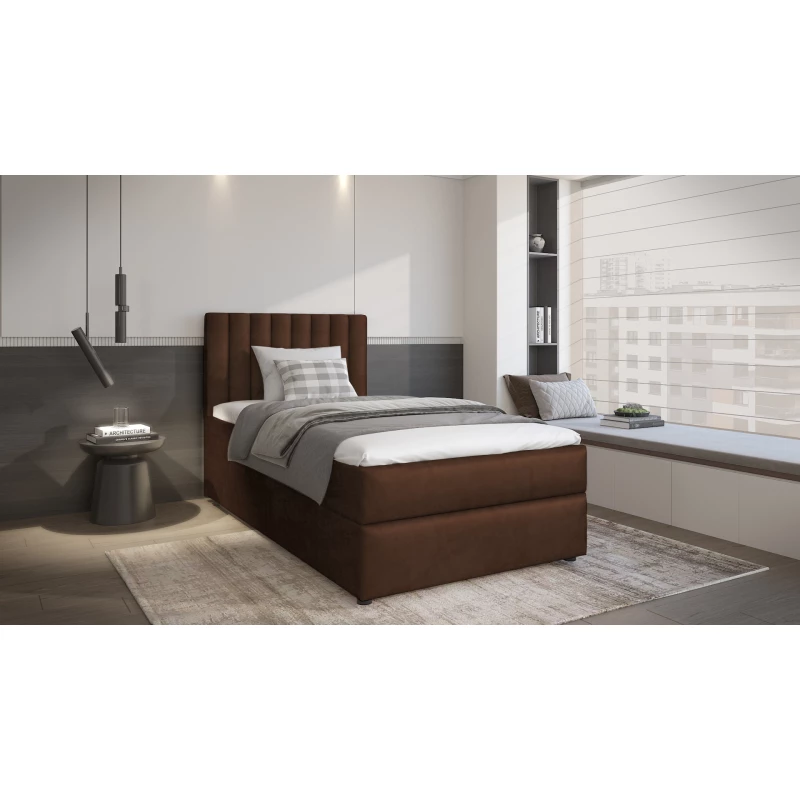 Amerikanisches Einzelbett 80x200 KAIVA 2 - dunkelbraun