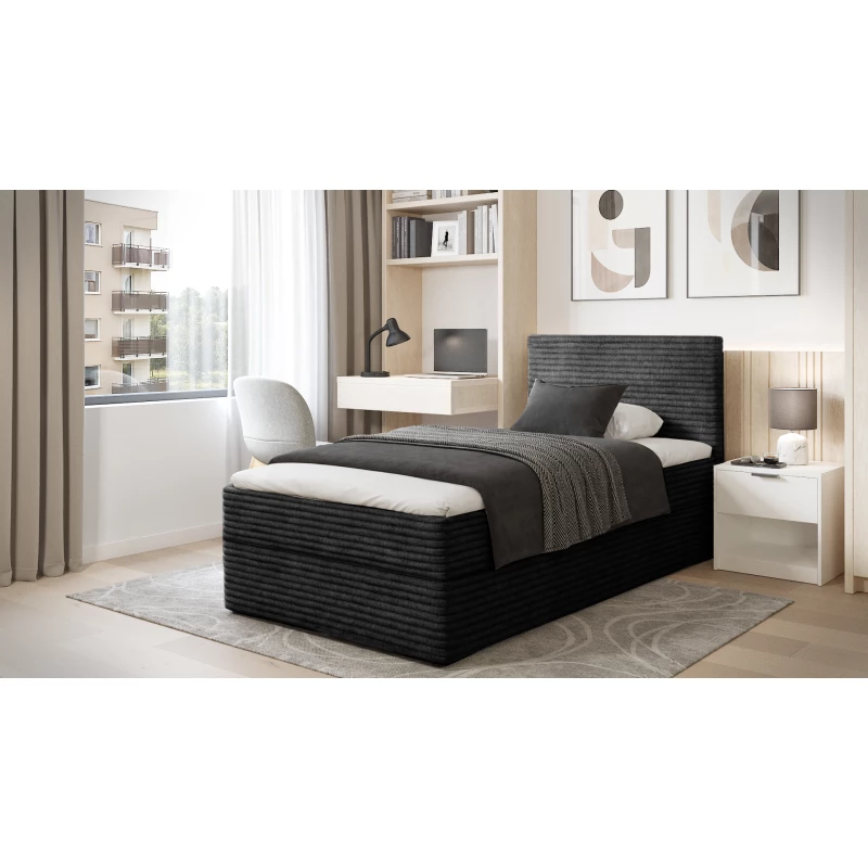 Einzelbett 100x200 ORVEXA 1 - schwarz