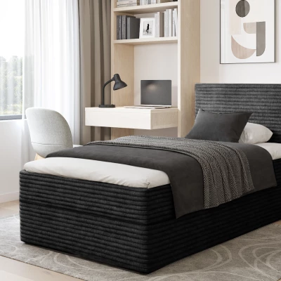 Einzelbett 90x200 ORVEXA 2 - schwarz