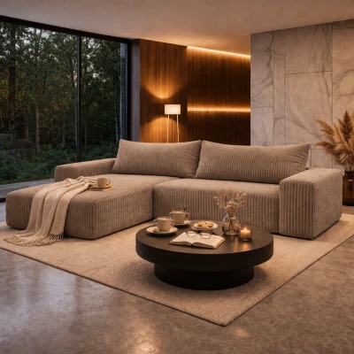 ASTRAD Schlafsofa mit Stauraum - braun