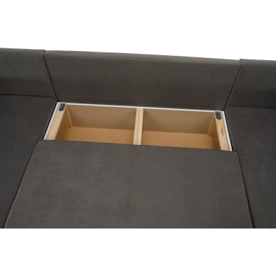 U-förmiges Schlafsofa PRIVANO – braun/beige