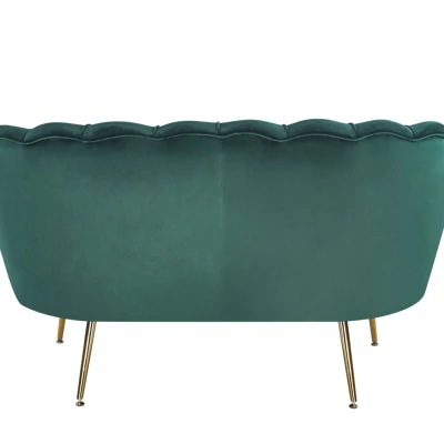 Elegantes Zweisitzer-Sofa IGLIKA – grün/goldene Beine