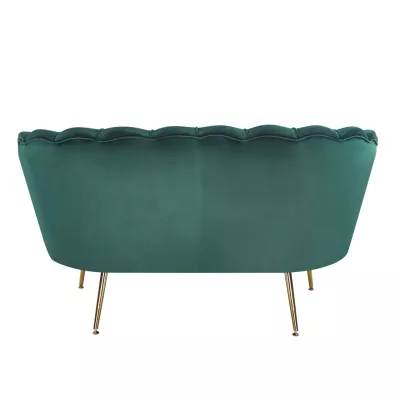Elegantes Zweisitzer-Sofa IGLIKA – grün/goldene Beine