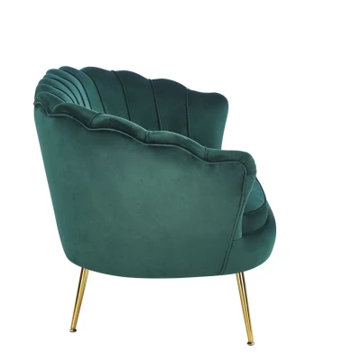 Elegantes Zweisitzer-Sofa IGLIKA – grün/goldene Beine