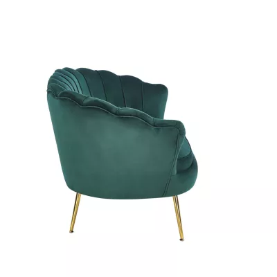 Elegantes Zweisitzer-Sofa IGLIKA – grün/goldene Beine