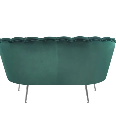 Elegantes Zweisitzer-Sofa IGLIKA – grün / silberne Beine
