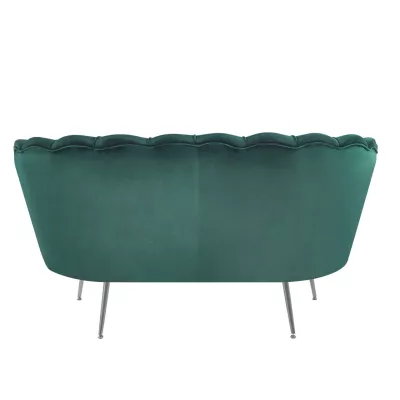 Elegantes Zweisitzer-Sofa IGLIKA – grün / silberne Beine