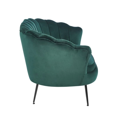 Elegantes Zweisitzer-Sofa IGLIKA – grün / schwarze Beine
