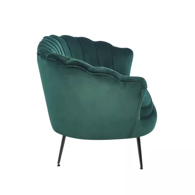Elegantes Zweisitzer-Sofa IGLIKA – grün / schwarze Beine
