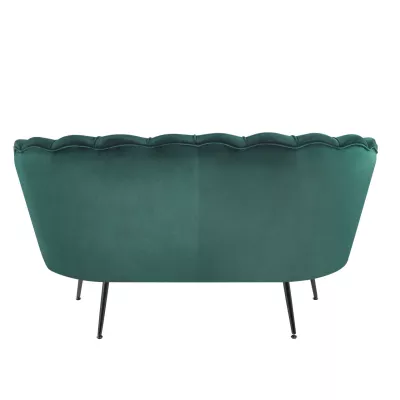 Elegantes Zweisitzer-Sofa IGLIKA – grün / schwarze Beine