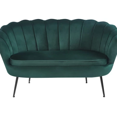 Elegantes Zweisitzer-Sofa IGLIKA – grün / schwarze Beine