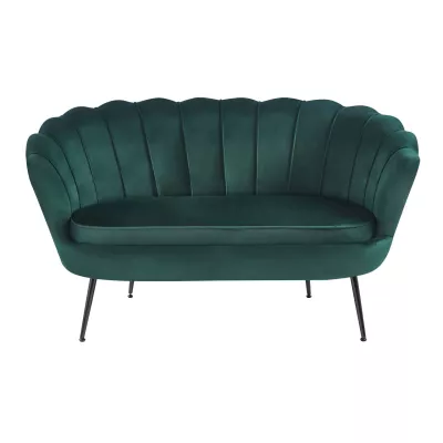 Elegantes Zweisitzer-Sofa IGLIKA – grün / schwarze Beine