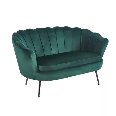 Elegantes Zweisitzer-Sofa IGLIKA – grün / schwarze Beine