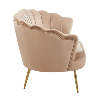 Elegantes Zweisitzer-Sofa IGLIKA – Cappuccino / goldene Beine