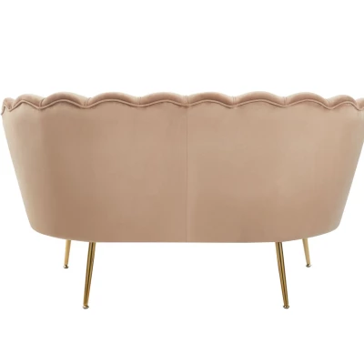 Elegantes Zweisitzer-Sofa IGLIKA – Cappuccino / goldene Beine