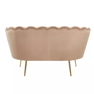 Elegantes Zweisitzer-Sofa IGLIKA – Cappuccino / goldene Beine